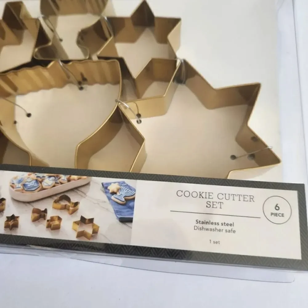 NEW 6pc Target Cookie Cutter Set Dreidel Hanukah Menorah Stainless Steel
